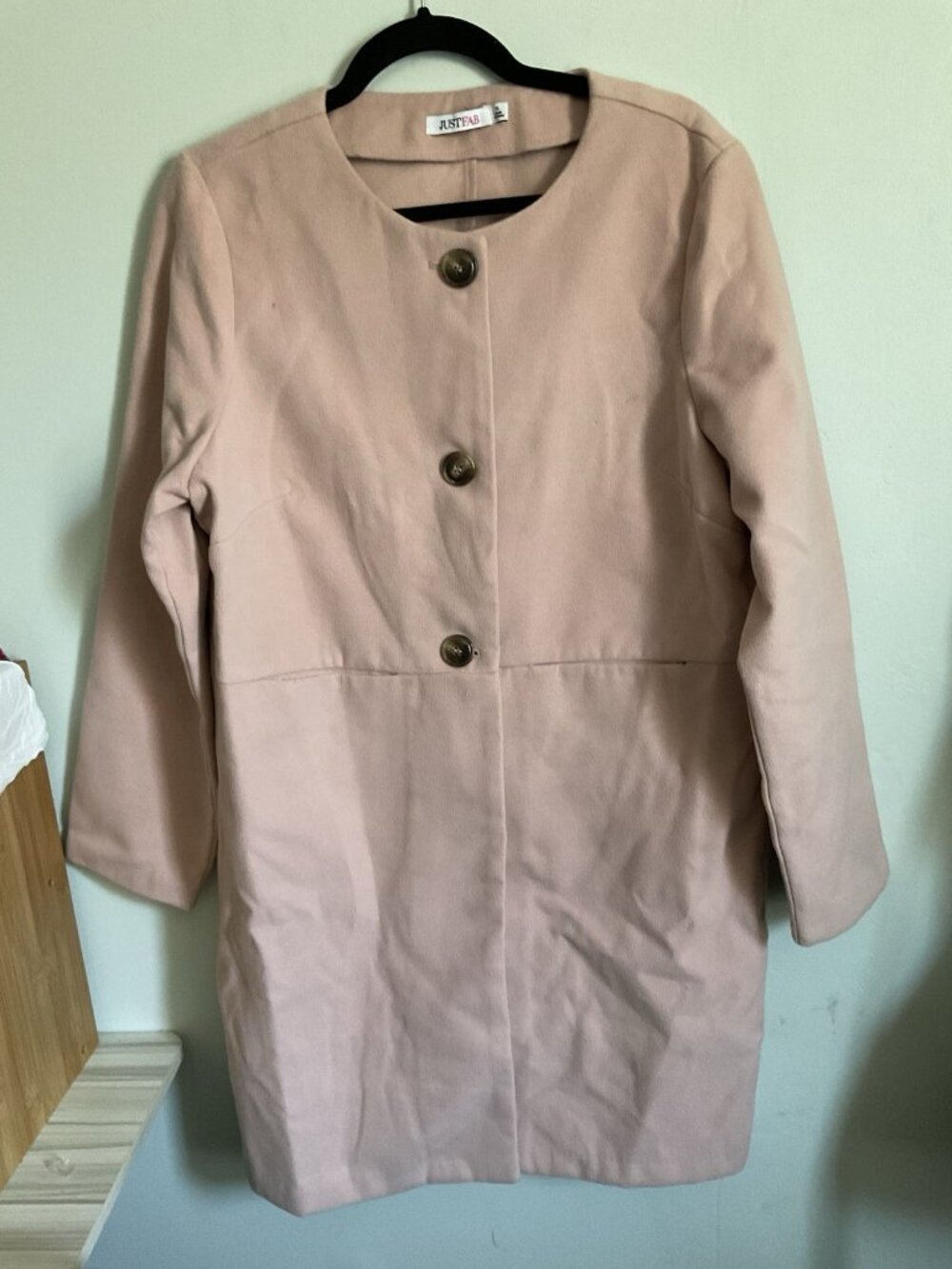 JustFab Women's Pink Long jacket Coat  Size Extra Large
